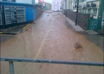 Heavy Rain Cause Ghauts to Flow in Bassetterre